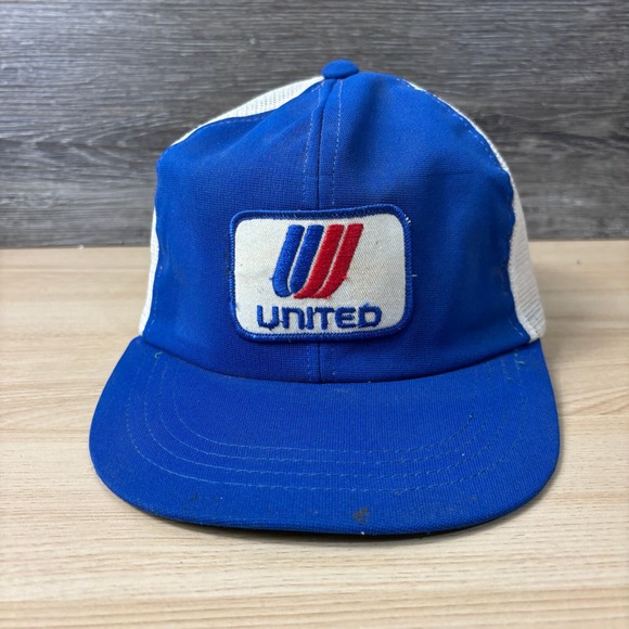 American Vintage Other - Vintage United Hat Cap Snapback Blue Trucker Patch Logo